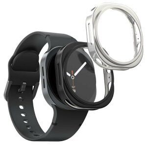 kwmobile 2x �P�[�X Samsung Galaxy Watch 8 44mm �Ή� �J�o�[ - �t���J�o�[ �V���R�� �ϏՌ� �S�̕ی� ����/���F ���� / ���F / ���F / �V���o�[ ���F/�V���o�[