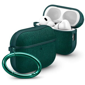 Spigen AirPods Pro 3 �P�[�X ��3���� �J�o�[ �i�C���� �t�@�u���b�N ���h�~ ���C�����X�[�d�Ή� �J���r�i�t�� �Ռ��z�� �y�� �A�[�o�� �t�B�b�g