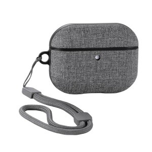 �G���R�� AirPods Pro 3 ��3���� 2025�N�p �t�@�u���b�N�^�b�`�P�[�X �Ռ��z�� �S���G�A�[�N�b�V�����ی� �J���r�i�t�� magsafe�[�d ���C�����X�[�d�Ή� �O���[ AVA-AP07CCGY