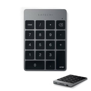 SATECHI 18�L�[ �X���� Bluetooth �e���L�[�p�b�h - US �p��z�� ���� �A���~ ���^ �[�d�Ή����C�����X���� �L�[�{�[�h MacBook Air Pro Mac Mini iPad iMac iPhone ���Ή�