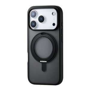 �G���R�� iPhone 17 Pro �P�[�X �J�o�[ �N���A �ϏՌ� �Ռ��z�� �}�O�l�b�g MAGKEEP �n�C�u���b�h TPU ��]���X�^���h ���C�����X�[�d�Ή� 4�p�G�A�[�N�b�V���� �w�ʍd�x5H �u���b�N PM-A25CMAGSTBK