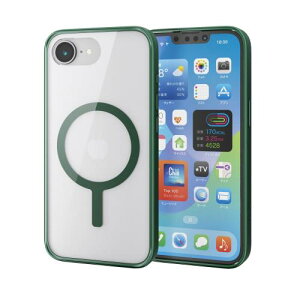�G���R�� iPhone 17e/16e �P�[�X �ϏՌ� �Ռ��z�� �w�ʏ����h�~ �}�O�l�b�g ���C�����X�[�d�Ή� �����Y�ی� MAGKEEP �f�B�[�v�O���[�� PM-A25SMAG03GN