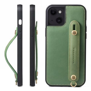HANATORA for iPhone 15Plus �P�[�X �{�v �ϏՌ� �w�ʃx���g �X�g���b�v�����O �X�}�z�P�[�X �X�}�z �X�^���h�@�\ �R�[�h�z���_�[ �K���X�t�B���� �t�� �I�C���h���U�[ �M�t�g �O���[�� GH-15Plus-Green-