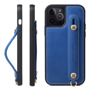 HANATORA for iPhone 15Pro �P�[�X �{�v �ϏՌ� �w�ʃx���g �X�g���b�v�����O �X�}�z�P�[�X �X�}�z �X�^���h�@�\ �R�[�h�z���_�[ �K���X�t�B���� �t�� �I�C���h���U�[ �M�t�g �u���[ GH-15Pro-Blue-m