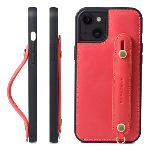 HANATORA for iPhone 15Plus �P�[�X �{�v �ϏՌ� �w�ʃx���g �X�g���b�v�����O �X�}�z�P�[�X �X�}�z �X�^���h�@�\ �R�[�h�z���_�[ �K���X�t�B���� �t�� �I�C���h���U�[ �M�t�g ���b�h GH-15Plus-Red-m