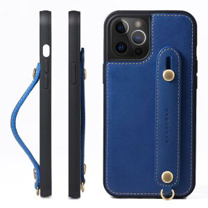 HANATORA for iPhone 15ProMax �P�[�X �{�v �ϏՌ� �w�ʃx���g �X�g���b�v�����O �X�}�z�P�[�X �X�}�z �X�^���h�@�\ �R�[�h�z���_�[ �K���X�t�B���� �t�� �I�C���h���U�[ �M�t�g �u���[ GH-15ProMax-Blue-m