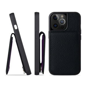 HANATORA for iPhone 15Pro �P�[�X �o���p�[�^ �{�v �X�}�z�P�[�X �X�}�z �J�[�h�|�P�b�g �X�^���h �V�����_�[�X�g���b�v �t�� �V�������N�J�[�t���U�[ �u���b�N SCPG-15Pro-Black �M�t�g �a���� ���� �j