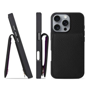 HANATORA for iPhone 16Pro �P�[�X �o���p�[�^ �{�v �X�}�z�P�[�X �X�}�z �J�[�h�|�P�b�g �X�^���h �V�����_�[�X�g���b�v �t�� �V�������N�J�[�t���U�[ �u���b�N SCPG-16Pro-Black �M�t�g �a���� ���� �j