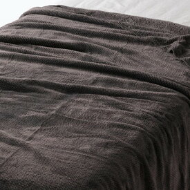 無印良品 再生ポリエステル あたたかファイバー薄手毛布・シングル 140×200cm・ダークグレー 15598694