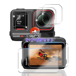 �p Insta360 Ace Pro 2 �K���X�t�B���� �t���ی�t�B���� 6���Z�b�g ���Y���Ɏq�f�� �Ή� Insta360 ace pro2 �t�B���� ���C����ʗp2��+�T�u��ʗp2��+LED�ی�t�B���E