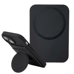�G���R�� �X�}�z�X�^���h �z���_�[ MagSafe iPhone 15�E14�E13�E12/Plus/Pro/Pro Max �}�O�l�b�g �����^�� �J�[�h���[ �܂��ݎ� �u���b�N PWDSMSTCCBK 1)�X�}�z�X�^���h