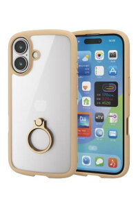 �G���R�� iPhone 16 �P�[�X �N���A �ϏՌ� �Ռ��z�� �����O�t�� �n�C�u���b�h ���^ �y�� �X�g���b�v�z�[���t�� �S���G�A�[�N�b�V���� �X�g���b�v�z���_�[�V�[�g�t TOUGH SLIM LITE PM-A24ATSLFCRBK