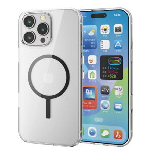 �G���R�� iPhone 16 Pro Ma �P�[�X �N���A �w�ʍd�x5H �}�O�l�b�g MAGKEEP �n�C�u���b�h ���C�����X�[�d�Ή� 4�p�G�A�[�N�b�V���� PM-A24DMAG02WH