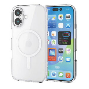 �G���R�� iPhone 17 �P�[�X �J�o�[ �N���A �ϏՌ� �Ռ��z�� �}�O�l�b�g MAGKEEP �n�C�u���b�h TPU ���C�����X�[�d�Ή� 4�p�G�A�[�N�b�V���� �w�ʍd�x5H PM-A25AMAG02WH