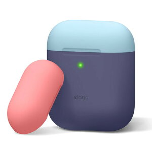 elago AirPods �Ή� �P�[�X �V���R�� �� �J�o�[ �o�C�J���[ �c�[�g�� �f�U�C�� �ϏՌ� ���h�~ �ی� �A�N�Z�T���[ [ Apple AirPods1 / AirPods2 Wireless Charging Case �G�A�[�|�b�Y �Ή� ] DUO CASE