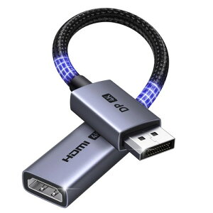 UGREEN �A�N�e�B�u DisplayPort to HDMI �A�_�v�^ �P���� DP PC �� 2.0 �f�B�X�v���C �I�X-���X HDCP 3D�f���Ή� 2K@144Hz 1080P@165Hz �Ή� AMD NVIDIA �O���t�B�b�N�J�[�h�݊� 20�Z���`