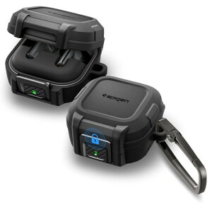 Samsung �F��Spigen Galaxy Buds4 / Galaxy Buds4 Pro �P�[�X ���b�N�@�\ �����h�~ �J���r�i�t�� �G�A�E�N�b�V�����Z�p ���C�����X�[�d�Ή� �ϏՌ� �Ռ��z�� Galaxy Buds4 / Galaxy Buds4 Pro �J�o�[