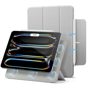 ESR iPad Pro 12.9 �P�[�X 2022/2021/2020 ��6/5/4���� Air ��p�J�o�[ 2025/2024 Pencil2�Ή� �O�܂�X�^���h �I�[�g�X���[�v �E�F�C�N Rebound �}�O�l�b�g�X�z���� ���C �u���[ / �u���b�N / �O���[�� M5/M4