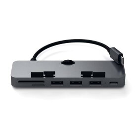 SATECHI アルミニウム Type-C クランプ式ハブ Proマルチアダプター (USB-C, USB-A 3.0 データポート Micro/SD カードリーダー搭載変換器) 2020/2019/2017 iMac iMac Pro 対応 (2021 iMac には非対応) ()