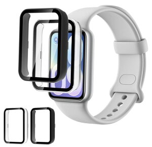 2 �Z�b�gHVUYAL �P�[�X For Xiaomi Smart Band 10 Pro �X�}�[�g�E�H�b�` PC+�����K���X�t�B������̌^�P�[�X �Ή� �S�ʕی� �����ȒP �ϏՌ� �����ߗ� �w��h�~ Xiaomi Smart Band 10 Pro �X�}�[�g�E�H�b�`