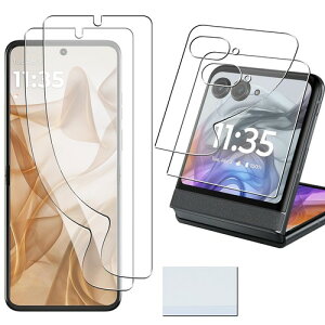 ���C�����2��+�O��ʃt�B����2���Ή� Morola Razr 50d M-51E/Razr 2024 �ی�t�B���� TPU�� �Ή� Motorola Razr 50S / Razr 50 �p�̑S�ʕی�t�B���� �C�A�[����U�h�~ �Ռ��z�� �w��h�~ 24���Ԏ����C���Z�p/