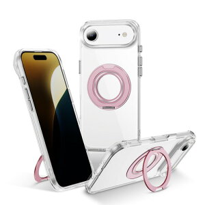 Jajaful�K�p iPhone 17 Air �P�[�X Magsafe�Ή� 360°��]�X�^���h ���C�����X�[�d�Ή� �A�C�z��17�G�A�[�J�o�[ �O���[ / �V���o�[ / �p�[�v�� / �s���N / �u���[ �A�C�z��17�G�A�[�J�o�[�V���o�[