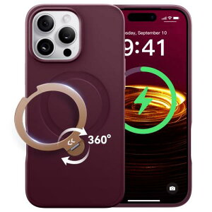 2026�V�o��E�@�\���̋ɂ�CASEKOO iPhone 17 Pro Max �p �P�[�X 360�x��]�X�^���h MagSafe�Ή� �ČRMIL�K�i 360°�S�����ϏՌ� ����~�� �}�b�g�d�グ ���ϖh�~ ���C�����X�[�d�Ή� �X�g���b�v�z�[���t��