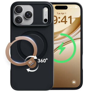 2026�V�o��E�@�\���̋ɂ�CASEKOO iPhone 17 Pro Max �p �P�[�X 360�x��]�X�^���h MagSafe�Ή� �ČRMIL�K�i 360°�S�����ϏՌ� ����~�� �}�b�g�d�グ ���ϖh�~ ���C�����X�[�d�Ή� �X�g���b�v�z�[���t��