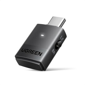 UGREEN USB-C Bluetooth6.0アダプターPS5/PC対応 LEAudio/aptX Adaptive/HD/aptX/SBC対応 質感ブラック・LE Audioモード対応