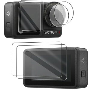 2�Z�b�g���v6���Ή� DJI Osmo Action 4 ���C���p2��/�T�u�p2��/�����Y���p2�� �p�̃K���X�t�B���� FOR DJI Osmo Action 4 �p���{���Ɏq�f�� �t���ی�t�B���� �S�ʕی� �ϏՌ� �ɔ� �C�A�[�� �w��h�~ PCd