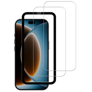 For iPhone 18 Pro �p�� �K���X�t�B���� ���Y���Ɏq�f�ސ� �����K���X ��phone 18 pro �t�B���� 2���Z�b�g+�K�C�h�g�t��