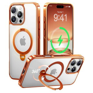 �����ʂ�㎿���E��_360°��]CASEKOO iPhone 16 Pro �p�P�[�X �N���A �ČRMIL�K�i ������ �L���L�� �t�B�b�g�� MagSafe�Ή� �ő�25W�}���[�d�Ή� ���c���� �p�x���� �������� �ϏՌ� ���ϋv��