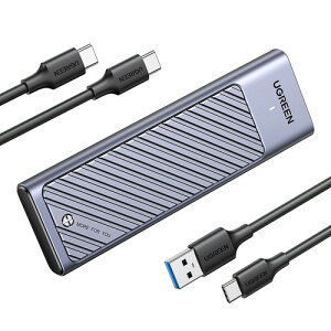 UGREEN M.2 SSD �O�t���P�[�X NVME/SATA ���Ή� USB 3.2 Gen2�K�i UASP/TRIM�Ή� 10Gbps�]�� �M�`���V�[�g�t��