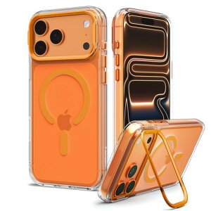 Spigen iPhone 18 Pro / 17 �P�[�X �E���g�� �n�C�u���b�h �I�v�e�B�b�NS�}�O�t�B�b�g �N���A �N���A�E�I�����W / �N���A�E�V���o�[ / �N���A�E�f�B�[�v�u���[ Max
