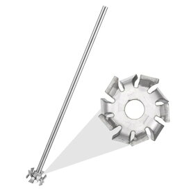 PATIKIL 分散ディスク 304ステンレス鋼製 6mmシャフト穴付き/8mmシャフト穴付き 6 300mmロッド/8 300mmロッド 工場 研究所向け 60mm/2.36インチ パドル羽根 50mm/1.97インチ 304ステンレス製 100mm