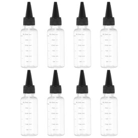 PATIKIL 8 個 30 ml/1オンスプラスチック製絞るボトル グラデーションラウンドディスペンシングボトル 液体 クラフト オイル