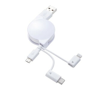�T�����T�v���C(Sanwa Supply) ���C�g�j���O�ETypeC�EmicroB �����USB 3in1 �P�[�u�� 0.8m KB-IPLTM08KW