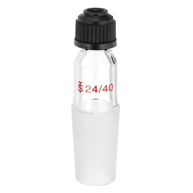 PATIKIL ガラス 蒸留 アダプター 24/40 ジョイント サーモメーター パーツ カバー 付き 実験室 温度 黒 7.2mm / 0.28