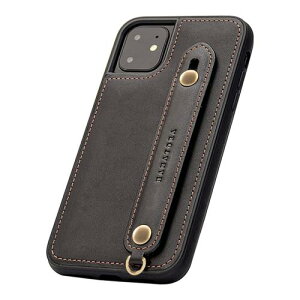 HANATORA for iPhone 11 �P�[�X �{�v �ϏՌ� �w�ʃx���g �X�g���b�v�����O �X�}�z�P�[�X �X�}�z �X�^���h�@�\ �R�[�h�z���_�[ �K���X�t�B���� �t�� �I�C���h���U�[ �M�t�g �u���b�N GH-11-Black-m