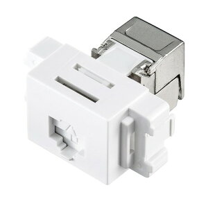 �T�����T�v���C �L�[�X�g���W���b�N CAT6A RJ-45�V�[���h�W���b�N JIS�Ή��t�F�C�X�v���[�g�Ή� �z���C�g LA-FP-MJ7