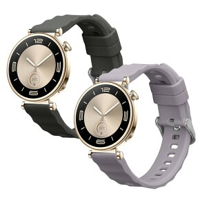 kwmobile 2x �����o���h Huawei Watch GT6 41mm/42mm / GT5 Pro GT4 41mm�Ή� �x���g - �V���R���o���h �\�t�g TPU �ϋv�� �O���[/ ���F / �O���[ / ���x���_�[ / ���F / �x�[�W�� �O���[/���x���_�[