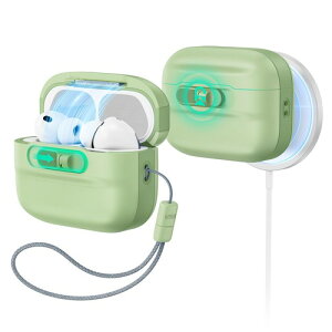 ESR AirPods Pro3 �P�[�X 2025 MagSafe�Ή� Pro ��3���� 2025�p �}�O�l�b�g�W���b�N �ϏՌ� �������[�h�t�� �����ی�J�o�[ �Ռ��z�� �G�A�[�|�b�Y�v��3��p ���C�g�O���[�� / �p�[�v�� / ���C�g�u���[