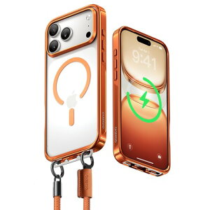 CASEKOO iPhone 18Pro/17Pro �p Magsafe�Ή� �N���A �B���o�b�N�� �ő�25W�}���[�d�Ή� �� �ϏՌ� ���ϋv�� ���� ���ϖh�~ �X�}�z �X�g���b�v �n���h�X�g���b�v�t�� ���������h�~ ������ ��phone18pro/17P