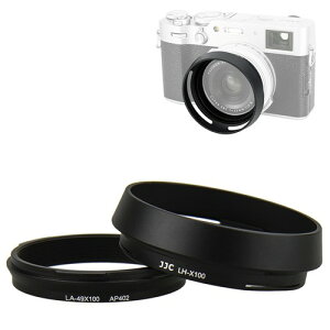 JJC ���^�� �����Y�t�[�h �˂����ގ� �x�m�t�B���� Fuji X100V X100F X100T X100S X100 X70 �ɑΉ� LH-X100 �t�[�h AR-X100 �A�_�v�^ �݊� ���� �x�m�t�C���� X100VI �ȂǗp�u���b�N (�ʋC��)