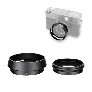 JJC Fujifilm X-half�p�����Y�t�[�h �����Y�L���b�v �x�m�t�C���� X �n�[�t X-HF1 �Ή� F-XHFUV�t�B���^�[�ƕ��p�\ ������\�� ���˖h�~ �����Y�ی� �����h�~�X�g���b�v�t�� �u���b�N / �V���o�[