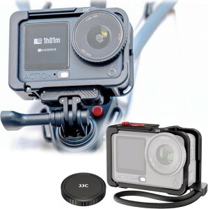 JJC DJI Osmo Action ��p�P�[�W �P�[�X �A���~�j�E�������� �J�����ی� �����h�~ �ϏՌ� �C�菝�h�~ �y�� �����ȒP �t���A�N�Z�X 1/4-20 �l�W�� �R�[���h�V���[ �X�g���b�v�ƃ����Y�L���b�v�t��
