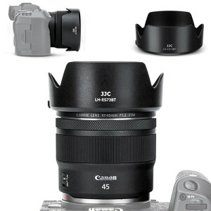 JJC ES-73B �t�� �����Y�t�[�h Canon RF 45mm F1.2 STM �����Y�p �݊� �U67mm�ی�t�B���^�[�ƃ����Y�L���b�v �����\ �Ԍ`�����Y�t�[�h