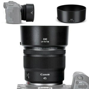 JJC ES-73B �t�� �����Y�t�[�h Canon RF 45mm F1.2 STM �����Y�p �݊� �U67mm�ی�t�B���^�[�ƃ����Y�L���b�v �����\ �Ԍ`�����Y�t�[�h