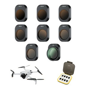 JJC DJI Mini 4 Pro ��p ND + CPL�t�B���^�[�Z�b�g 8�� ND8 ND16 ND32 ND64 ND128 ND256 ND512 CPL�����Y�ی� ND�t�B���^�[ �����ʒ��� �Ό��t�B���^�[ ���ˏ��� �F�ʃR���g���X�g���� HD���w�K���X �����ߗ�