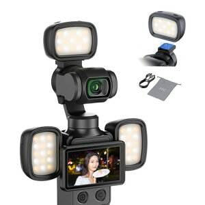 JJC Osmo Pocket �p ���C�g LED�r�f�I���C�g �⏕���L�b�g 2�� 3�� �S���Ɩ� ���C�z�� �B�e�p���C�g3000K-6500K�F���x 3�i�K���邳���� 200mAh Type-C�[�d�� �}�O�l�b�g �~�j���C�g �⏕�Ɩ� ���B�� vlog